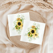 Serviette en papier Tournesols à l'aquarelle