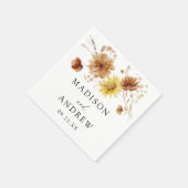 Serviette En Papier Tournesols d'automne rustique et Mariage Fleur sau (Coin)
