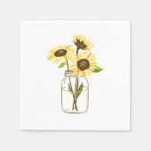 Serviette En Papier Tournesols En Papier Mason Jar (Devant)
