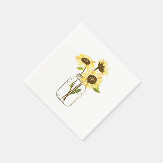 Serviette En Papier Tournesols En Papier Mason Jar (Coin)