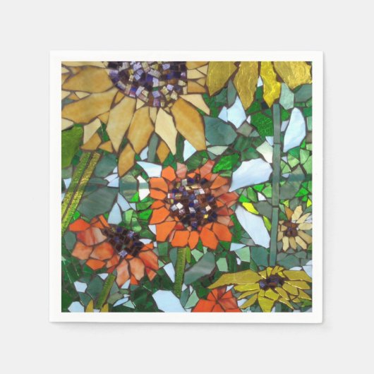 Serviette En Papier Tournesols mosaïques (Devant)
