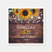 Serviette En Papier Tournesols rustiques et lumières à crémaillère Swe (Devant)