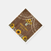 Serviette En Papier Tournesols rustiques et Mariage Mason Jar (Coin)