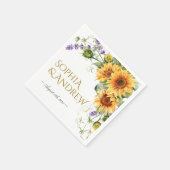 Serviette En Papier Tournesols rustiques & serviettes Mariage Lavander (Coin)