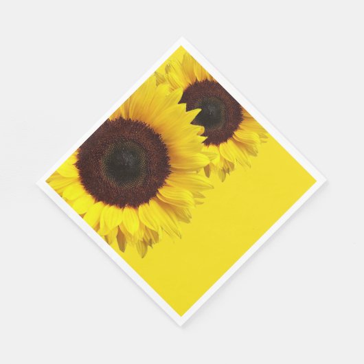 Serviette En Papier Tournesols sur mariage de fête d'anniversaire jaun (Coin)