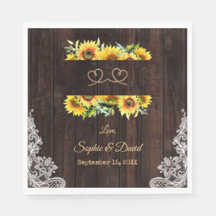 Serviette En Papier Tournesols Vintage corde Bois Nous Avons Lié Le no