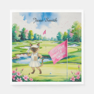 Serviette En Papier Tournoi féminin de golf pour le golf de chats de S