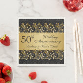 Serviette En Papier Tournois d'or 50e anniversaire de Mariage (En situation)