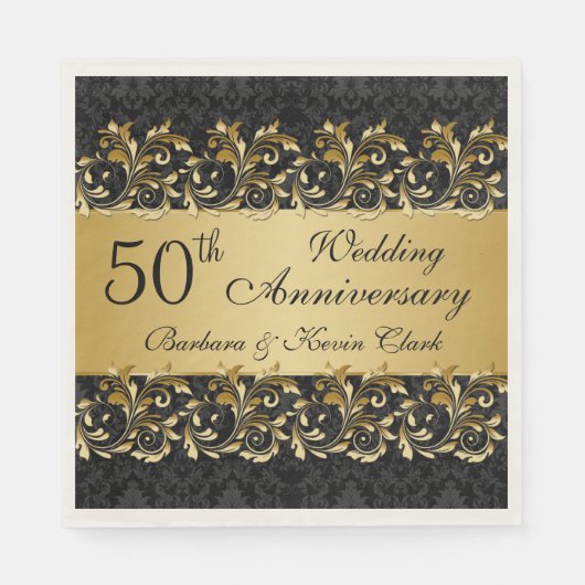 Serviette En Papier Tournois d'or 50e anniversaire de Mariage (Devant)
