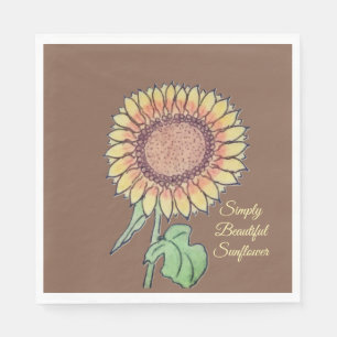 Serviette En Papier Tournurement Beau Tournesol