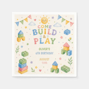 Serviette En Papier Tous âges, Blocs de construction enfants anniversa