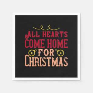 Serviette En Papier Tous Les Coeurs Reviennent À La Maison Pour Noël