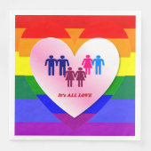 Serviette En Papier Tous les couples de coeur de fierté d'amour (Devant)