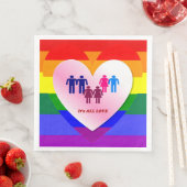 Serviette En Papier Tous les couples de coeur de fierté d'amour (En situation)