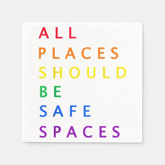 Serviette En Papier Tous les endroits devraient être sûrs - LGBT ally  (Devant)