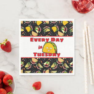 Serviette En Papier Tous les jours est mardi Taco
