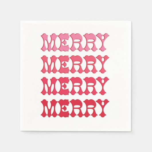 Serviette En Papier Tous Les Merry Pink Cocktail Serviettes (Devant)