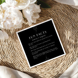 Serviette En Papier TOUS les modernes Art Déco Black Fun Facts Mariage
