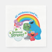 Serviette En Papier Tous les Rainbows mènent à Sesame Street (Devant)