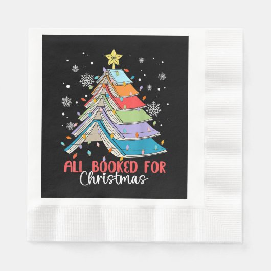 Serviette En Papier Tous Réservés Pour Noël Livre Arbre de Noël Lumièr (Devant)