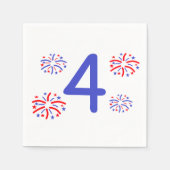 Serviette En Papier Tout âge Feu d'artifice Anniversaire (Devant)