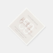 SERVIETTE EN PAPIER TOUT ÂGE ROSE OR BLUSH ROSE TYPOGRAPHIE ANNIVERSAI (Coin)