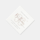 SERVIETTE EN PAPIER TOUT ÂGE ROSE OR BLUSH ROSE TYPOGRAPHIE ANNIVERSAI (Coin)