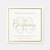 SERVIETTE EN PAPIER TOUT ÂGE SIMPLE ÉLÉGANTE TYPOGRAPHIE OR ANNIVERSAI (Devant)