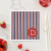 Serviette En Papier Tout-Américain Monogrammed Patriotic Striped Desig (En situation)