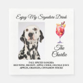 Serviette En Papier Tout animal de compagnie Signature Boire Mariage P (Devant)