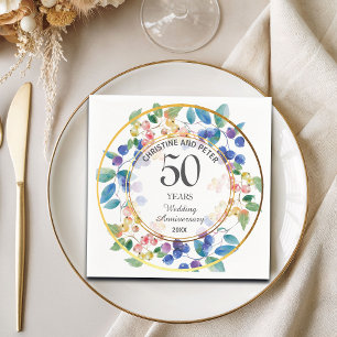 Serviette En Papier Tout Anniversaire Mariage (50) Berries à cadre d'o