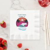 Serviette En Papier Tout Arrive par Vagues (En situation)