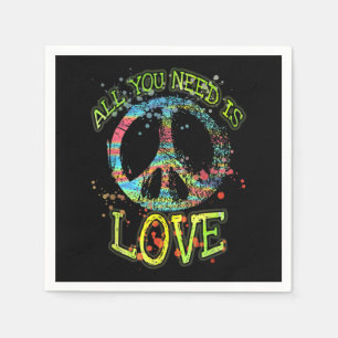 Serviette En Papier Tout Ce Dont Vous Avez Besoin, C'Est D'Aimer Hippi