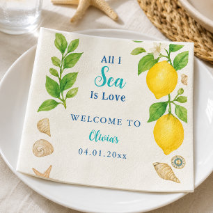 Serviette En Papier Tout ce que je vois est amour Art Jaune Citron Côt