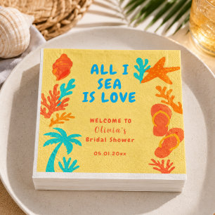 Serviette En Papier Tout ce que je vois est Amour Mariage Bohème Côtie