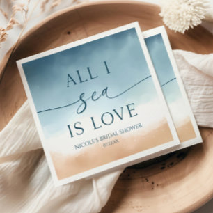 Serviette En Papier Tout ce que je vois est amour Océan Plage Rivage E