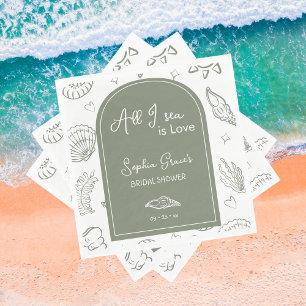 Serviette En Papier Tout ce que je vois est Amour Sages Verts Coquilla