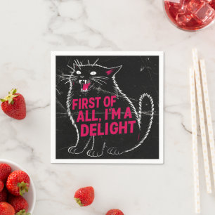 Serviette En Papier Tout D'abord Je Suis Un Chat Noir Rugissant Délici