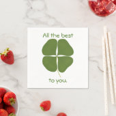 Serviette En Papier Tout le meilleur, Shamrock Four Leaf Clover Napkin (En situation)