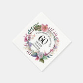 Serviette En Papier Tout Mariage (60) Élégant Anniversaire Floral (Coin)
