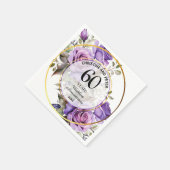 Serviette En Papier Tout Mariage (60) Gold Frame Roses Anniversaire (Coin)