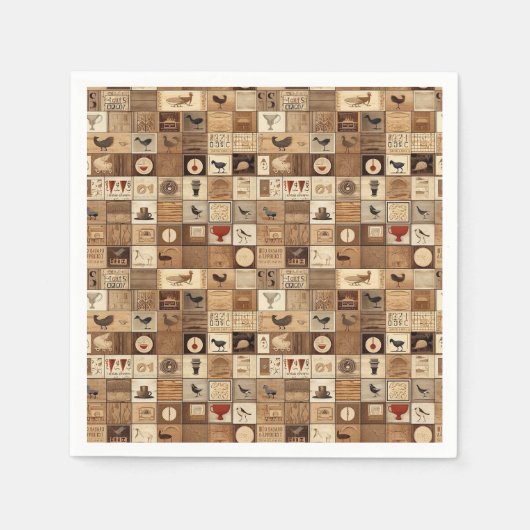 Serviette En Papier Tout mon café Patchwork Quilt Motif No2 (Devant)