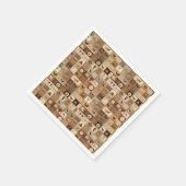 Serviette En Papier Tout mon café Patchwork Quilt Motif No2 (Coin)