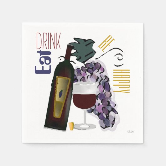 Serviette En Papier Tout raisin d'occasion dans le vin (Devant)