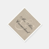 Serviette En Papier Tout Simplement Parfait M. & Mme Burlap Napkin (Coin)