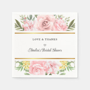 Serviette En Papier Tout Simplement Romantique Rose Rose Rose L'Amour 