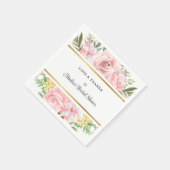 Serviette En Papier Tout Simplement Romantique Rose Rose Rose L'Amour  (Coin)