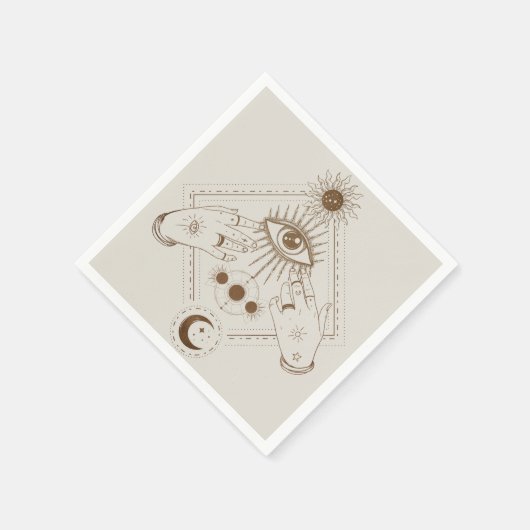Serviette En Papier Tout voir oeil mystique tarot barbecue seance cock (Coin)