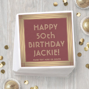 Serviette En Papier Toute fête d'anniversaire Élégant Classique Fête B