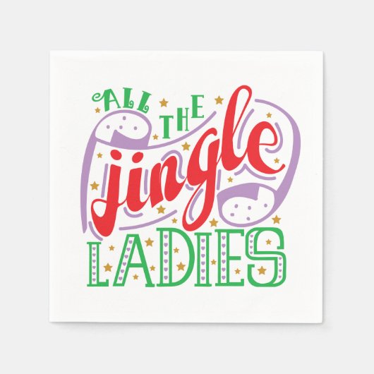 Serviette En Papier Toutes les filles Jingle Noël | Napkin (Devant)